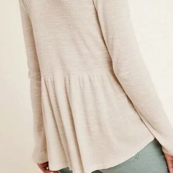 Anthropologie t.la Jill V Neck Baby Doll Peplum Top - Picture 2 of 10